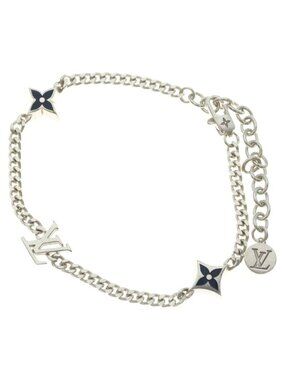 Louis Vuitton LV Spike Bracelet Silver Chain Black